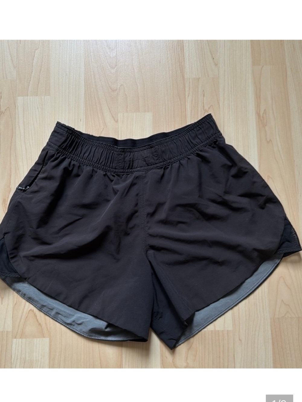 Lululemon women’s black running shorts, size US 6